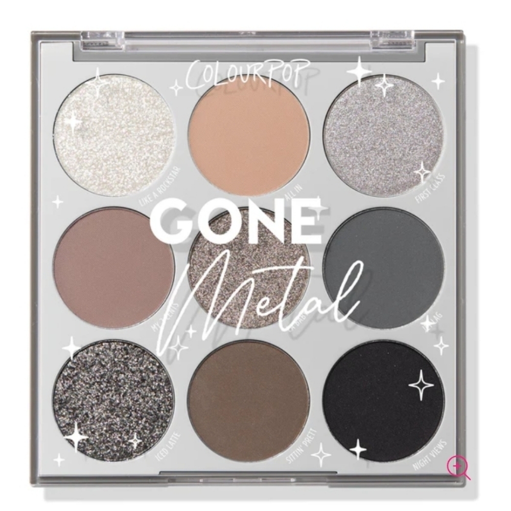 ColourPop 9-Pan Eyeshadow Palette: Gone Metal (Smokey Tones), NIB